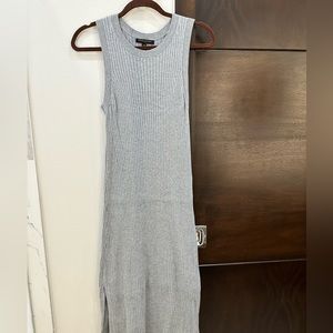Gray cable knit sleeveless dress